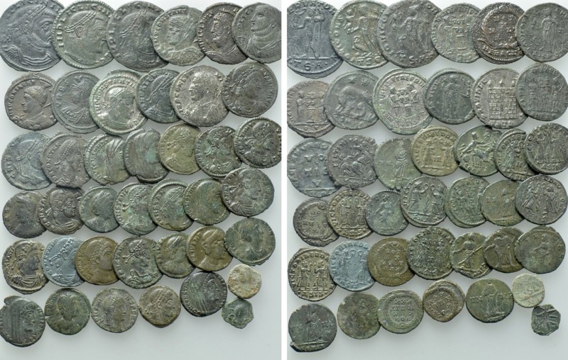 Circa 40 Late Roman Coins. 

Obv: .
Rev: .

. 

Condition: See picture.
...