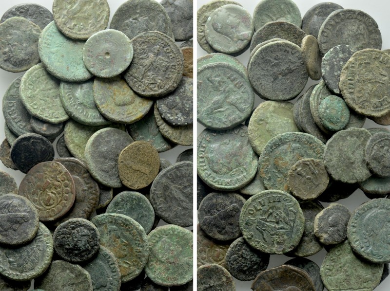 Circa 55 Ancient Coins; Roman Provincial, Greek etc. 

Obv: .
Rev: .

. 
...