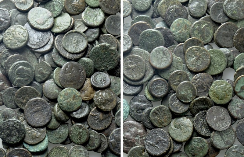 Circa 125 Greek Coins. 

Obv: .
Rev: .

. 

Condition: See picture.

We...