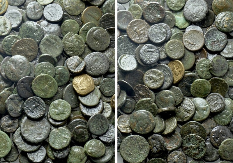 Circa 180 Greek Coins. 

Obv: .
Rev: .

. 

Condition: See picture.

We...