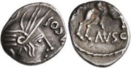 CELTIC, Southern Gaul. Allobroges. Circa 61-40 BC. Quinarius (Silver, 14 mm, 2.00 g, 5 h), Durnacos. [DVRN]ACOS Head ot Athena to right, wearing winge...