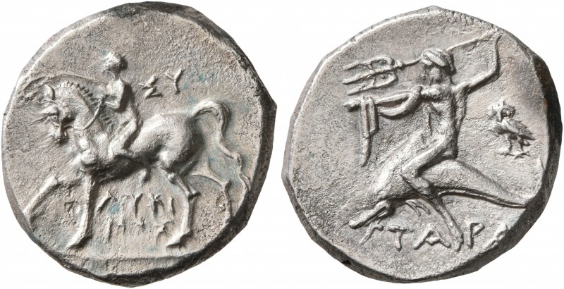 CALABRIA. Tarentum. Circa 272-240 BC. Didrachm or Nomos (Silver, 20 mm, 6.44 g, ...