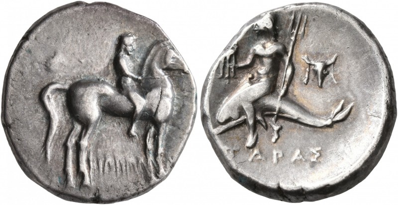 CALABRIA. Tarentum. Circa 272-240 BC. Didrachm or Nomos (Silver, 21 mm, 6.51 g, ...