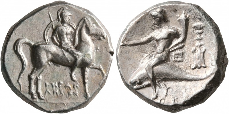 CALABRIA. Tarentum. Circa 272-240 BC. Didrachm or Nomos (Silver, 19 mm, 6.54 g, ...