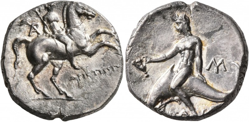 CALABRIA. Tarentum. Circa 240-228 BC. Didrachm or Nomos (Silver, 19 mm, 6.21 g, ...