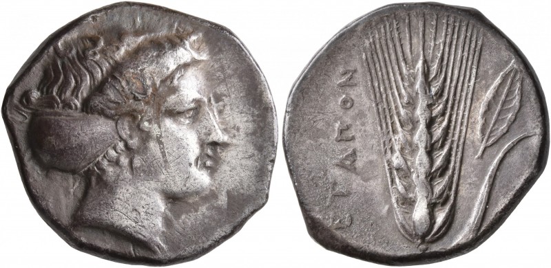LUCANIA. Metapontion. Circa 400-340 BC. Didrachm or Nomos (Silver, 21 mm, 7.53 g...