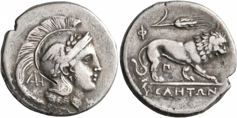 LUCANIA. Velia. Circa 300-280 BC. Didrachm or Nomos (Silver, 22 mm, 7.37 g, 10 h...