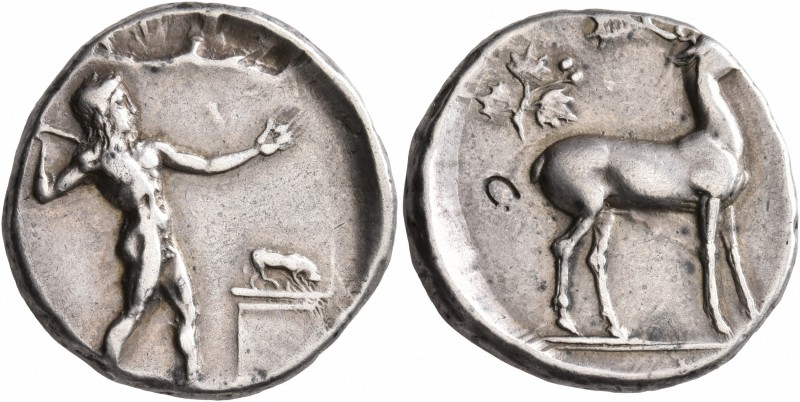 BRUTTIUM. Kaulonia. Circa 420-410 BC. Didrachm or Nomos (Silver, 22 mm, 8.00 g, ...