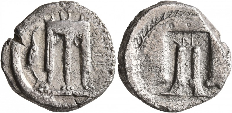 BRUTTIUM. Kroton. Circa 480-430 BC. Didrachm or Nomos (Silver, 20 mm, 7.55 g, 12...