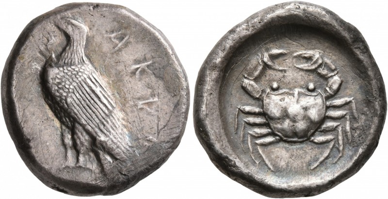 SICILY. Akragas. Circa 495-480/78 BC. Didrachm (Silver, 21 mm, 8.50 g, 5 h). AKP...