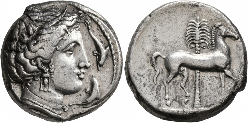 SICILY. Entella (?). Punic issues, circa 345/38-320/15 BC. Tetradrachm (Silver, ...