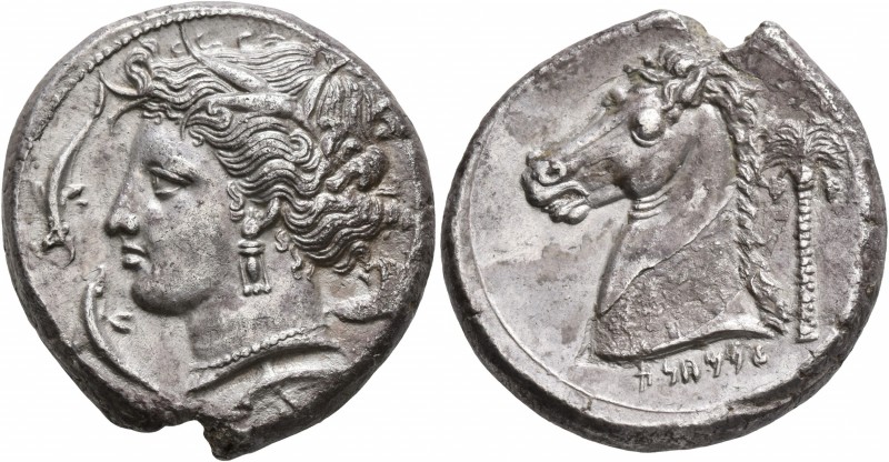 SICILY. Entella (?). Punic issues, circa 320/15-300 BC. Tetradrachm (Silver, 26 ...