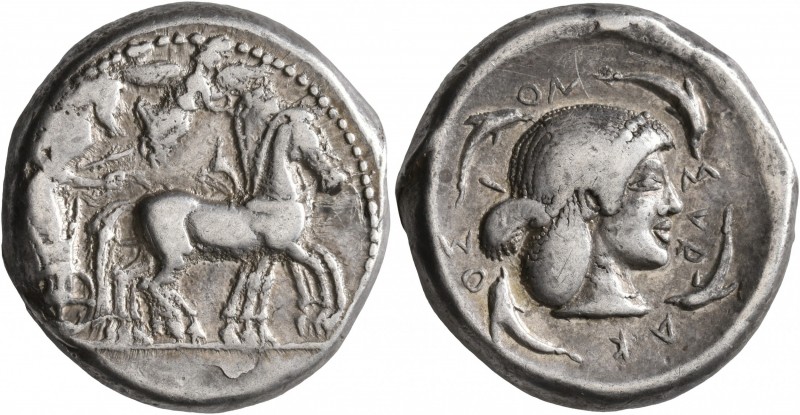 SICILY. Syracuse. Deinomenid Tyranny, 485-466 BC. Tetradrachm (Silver, 24 mm, 17...