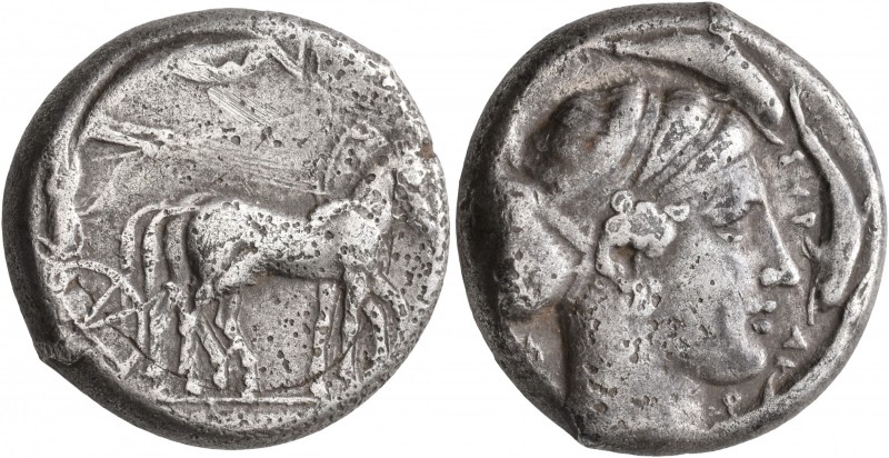 SICILY. Syracuse. Second Democracy, 466-405 BC. Tetradrachm (Silver, 23 mm, 16.9...