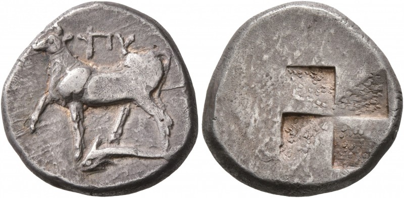 THRACE. Byzantion. Circa 340-320 BC. Siglos (Silver, 17 mm, 5.30 g). ΠΥ Bull sta...