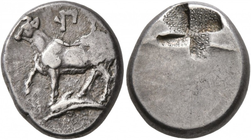 THRACE. Byzantion. Circa 340-320 BC. Siglos (Silver, 17 mm, 5.35 g). ΠΥ Bull sta...