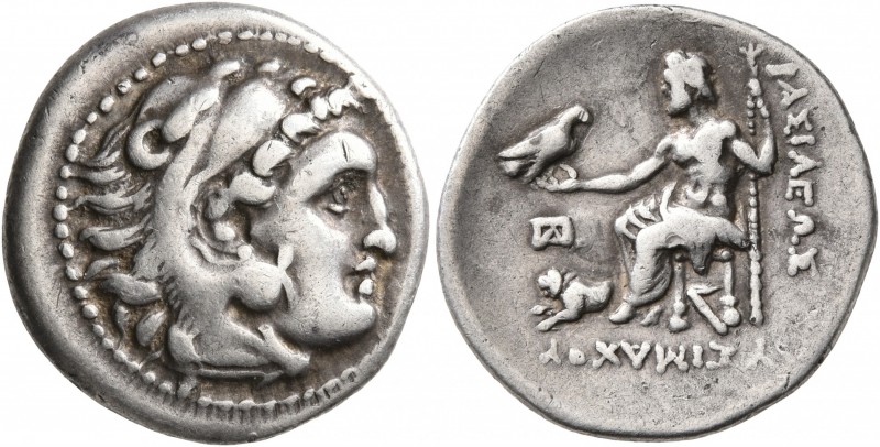 KINGS OF THRACE. Lysimachos, 305-281 BC. Drachm (Silver, 19 mm, 4.20 g, 5 h), in...