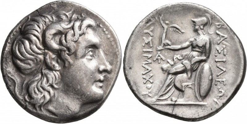KINGS OF THRACE. Lysimachos, 305-281 BC. Tetradrachm (Silver, 29 mm, 16.35 g, 7 ...