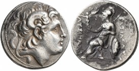 KINGS OF THRACE. Lysimachos, 305-281 BC. Tetradrachm (Silver, 29 mm, 16.92 g, 1 h), uncertain mint. Diademed head of Alexander the Great to right with...