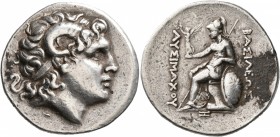 KINGS OF THRACE. Lysimachos, 305-281 BC. Tetradrachm (Silver, 30 mm, 16.90 g, 12 h), uncertain mint, possibly Byzantion, circa 275-250. Diademed head ...