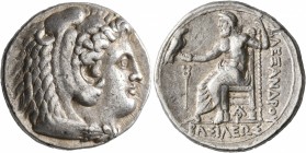 KINGS OF MACEDON. Alexander III ‘the Great’, 336-323 BC. Tetradrachm (Silver, 26 mm, 17.20 g, 6 h), Arados, struck under Menes or Laomedon, 324/3-320....