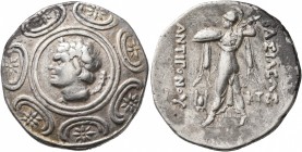 KINGS OF MACEDON. Antigonos II Gonatas, 277/6-239 BC. Tetradrachm (Silver, 30 mm, 16.95 g, 12 h), Amphipolis, 274/1-260/55. Horned head of Pan to left...