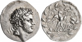 KINGS OF MACEDON. Perseus, 179-168 BC. Tetradrachm (Silver, 32 mm, 15.28 g, 12 h), reduced standard, Pella or Amphipolis, circa 171-168. Diademed head...