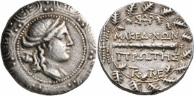 MACEDON (ROMAN PROTECTORATE), Republican period. First Meris. Circa 167-149 BC. Tetradrachm (Silver, 30 mm, 17.00 g, 1 h), Amphipolis. Diademed and dr...