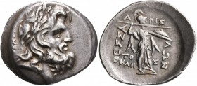 THESSALY, Thessalian League. Late 2nd-mid 1st century BC. Stater (Silver, 26 mm, 6.30 g, 1 h), Androsthenes and Aristokles, magistrates. [ANΔPO/Σ]ΘENO...