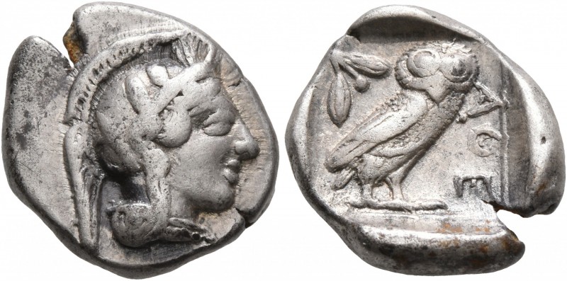 ATTICA. Athens. Circa 430s-420s BC. Drachm (Silver, 16 mm, 4.25 g, 9 h). Head of...