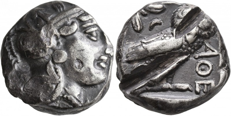 ATTICA. Athens. Circa 393-355 BC. Tetradrachm (Silver, 22 mm, 16.72 g, 9 h). Hea...