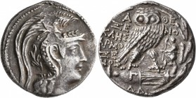 ATTICA. Athens. Circa 165-42 BC. Tetradrachm (Silver, 29 mm, 16.46 g, 12 h), Xenokles and Harmoxenos, magistrates, 90/89. Head of Athena Parthenos to ...
