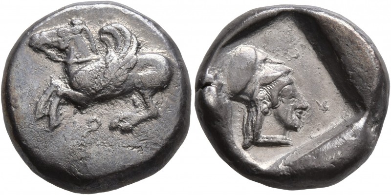 CORINTHIA. Corinth. Circa 500-450 BC. Stater (Silver, 18 mm, 8.10 g, 3 h). Ϙ Bri...