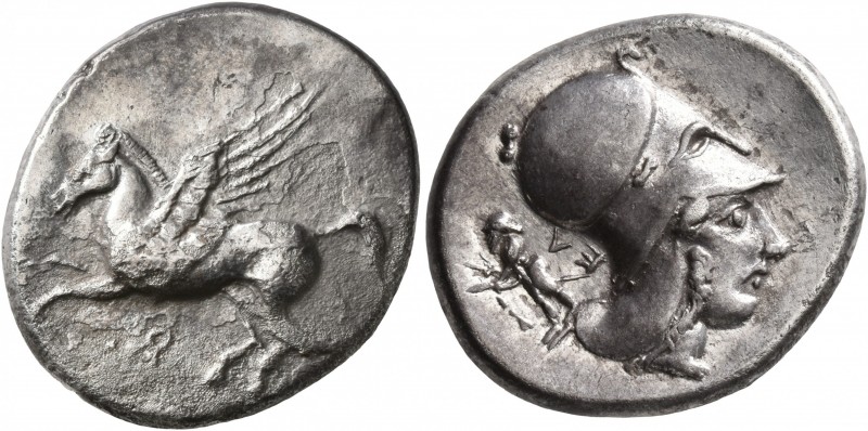 CORINTHIA. Corinth. Circa 400-375 BC. Stater (Silver, 22 mm, 8.33 g, 2 h). Ϙ Peg...