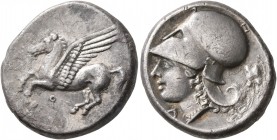CORINTHIA. Corinth. Circa 375-300 BC. Stater (Silver, 21 mm, 8.52 g, 12 h). Ϙ Pegasus flying left. Rev. Head of Athena to left, wearing Corinthian hel...