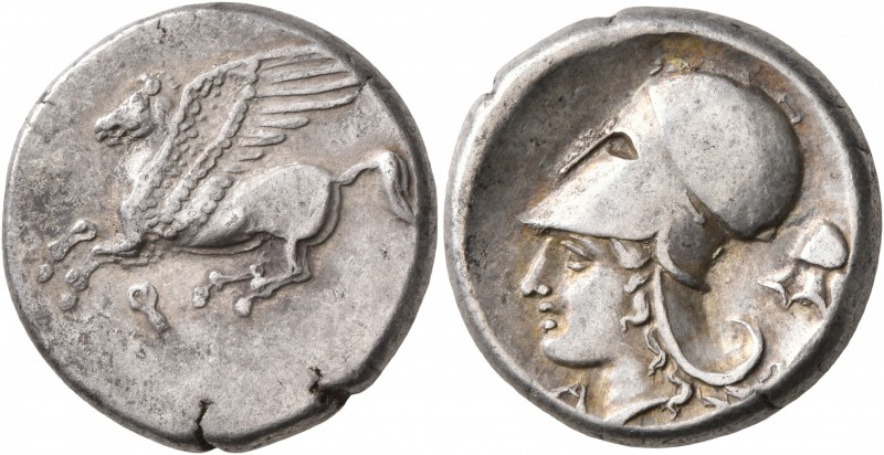 CORINTHIA. Corinth. Circa 375-300 BC. Stater (Silver, 21 mm, 8.63 g, 8 h). Ϙ Peg...