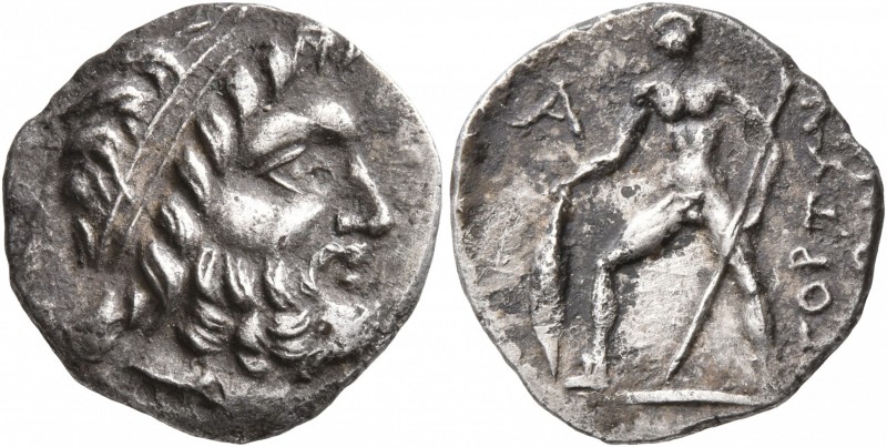 CRETE. Gortyna. Circa 98/6-94 BC. Drachm (Silver, 17 mm, 2.82 g, 12 h). Diademed...