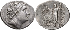 KINGS OF BITHYNIA. Nikomedes IV Philopator, 94-74 BC. Tetradrachm (Silver, 36 mm, 16.06 g, 1 h), Nikomedia, BE 214 = 85/4 BC. Diademed head of Nikomed...