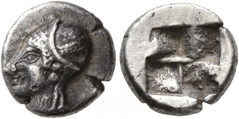 IONIA. Phokaia. Circa 521-478 BC. Diobol (Silver, 10 mm, 1.29 g). Head of a nymp...