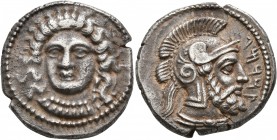 CILICIA. Tarsos. Tarkumuwa (Datames), satrap of Cilicia and Cappadocia, 384-361/0 BC. Stater (Silver, 22 mm, 10.65 g, 4 h). Diademed female head facin...