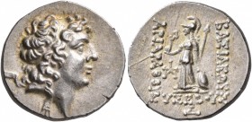 KINGS OF CAPPADOCIA. Ariarathes IX Eusebes Philopator, circa 100-85 BC. Drachm (Silver, 18 mm, 4.22 g, 1 h), Eusebeia, RY 4 = 97/6 BC. Diademed head o...