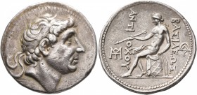 SELEUKID KINGS OF SYRIA. Antiochos I Soter, 281-261 BC. Tetradrachm (Silver, 29 mm, 16.91 g, 1 h), Seleukeia on the Tigris. Diademed head of Antiochos...