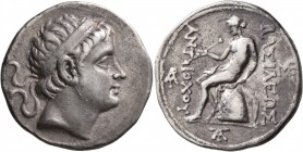 SELEUKID KINGS OF SYRIA. Antiochos III ‘the Great’, 223-187 BC. Tetradrachm (Silver, 29 mm, 16.89 g, 12 h), uncertain mint (Seleukeia on the Tigris?),...