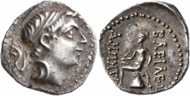 SELEUKID KINGS OF SYRIA. Demetrios I Soter, 162-150 BC. Drachm (Silver, 17 mm, 4.13 g, 3 h), Ekbatana. Diademed head of Demetrios I to right. Rev. BAΣ...