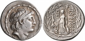 SELEUKID KINGS OF SYRIA. Antiochos VII Euergetes (Sidetes), 138-129 BC. Tetradrachm (Silver, 32 mm, 16.49 g, 1 h), Antiochia on the Orontes. Diademed ...