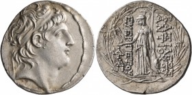SELEUKID KINGS OF SYRIA. Antiochos VII Euergetes (Sidetes), 138-129 BC. Tetradrachm (Silver, 31 mm, 16.75 g, 1 h), Antiochia on the Orontes. Diademed ...