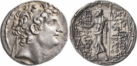 SELEUKID KINGS OF SYRIA. Antiochos VIII Epiphanes (Grypos), 121/0-97/6 BC. Tetradrachm (Silver, 28 mm, 16.56 g, 1 h), Antiochia on the Orontes, circa ...