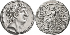 SELEUKID KINGS OF SYRIA. Antiochos VIII Epiphanes (Grypos), 121/0-97/6 BC. Tetradrachm (Silver, 26 mm, 16.05 g, 1 h), Antiochia on the Orontes, 109-96...