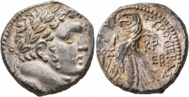 PHOENICIA. Tyre. 126/5 BC-AD 65/6. Shekel (Silver, 24 mm, 14.42 g, 1 h), CY 177 = AD 51/2. Laureate head of Melkart to right, lion skin tied around ne...