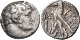 PHOENICIA. Tyre. 126/5 BC-AD 65/6. Half Shekel (Silver, 19 mm, 7.12 g, 1 h), uncertain date. Laureate head of Melkart to right, lion skin tied around ...